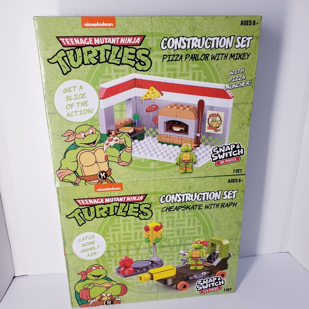 Teenage Mutant Ninja Turtles Nickelodeon Construction Set lot of 2